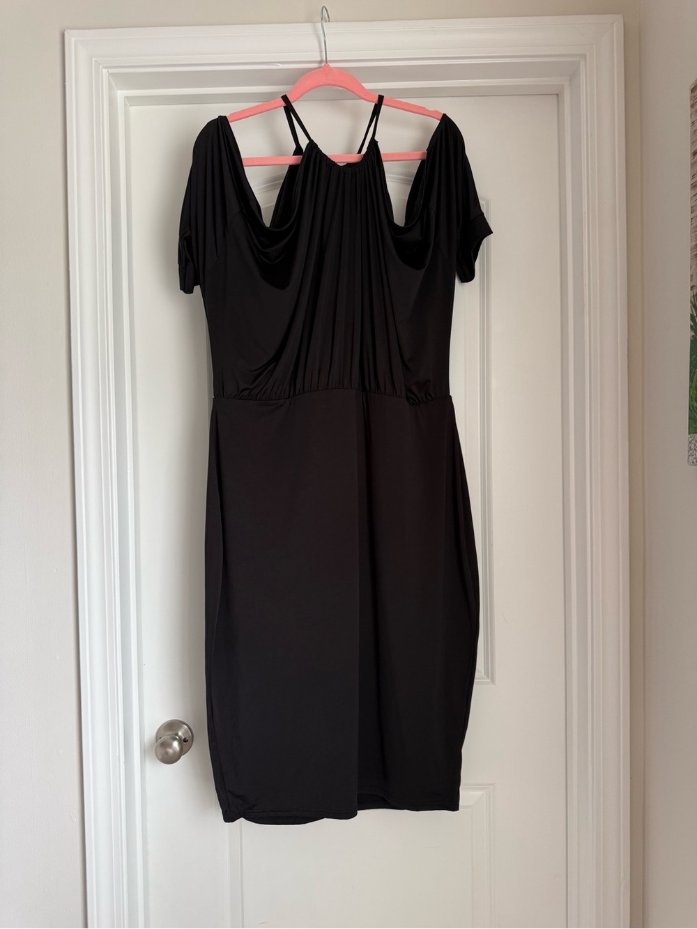 Boohoo Black One-Shoulder Draped Cocktail Dress